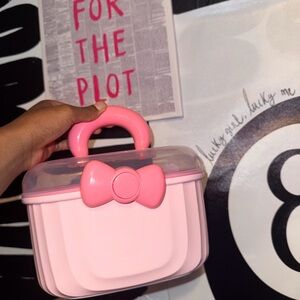 Pink Bow makeup box organizer